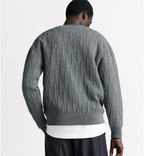 Dior Gray Cotton Blend Jacquard Oblique Print Sweater