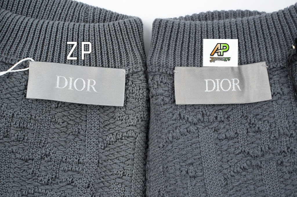 Dior Gray Cotton Blend Jacquard Oblique Print Sweater