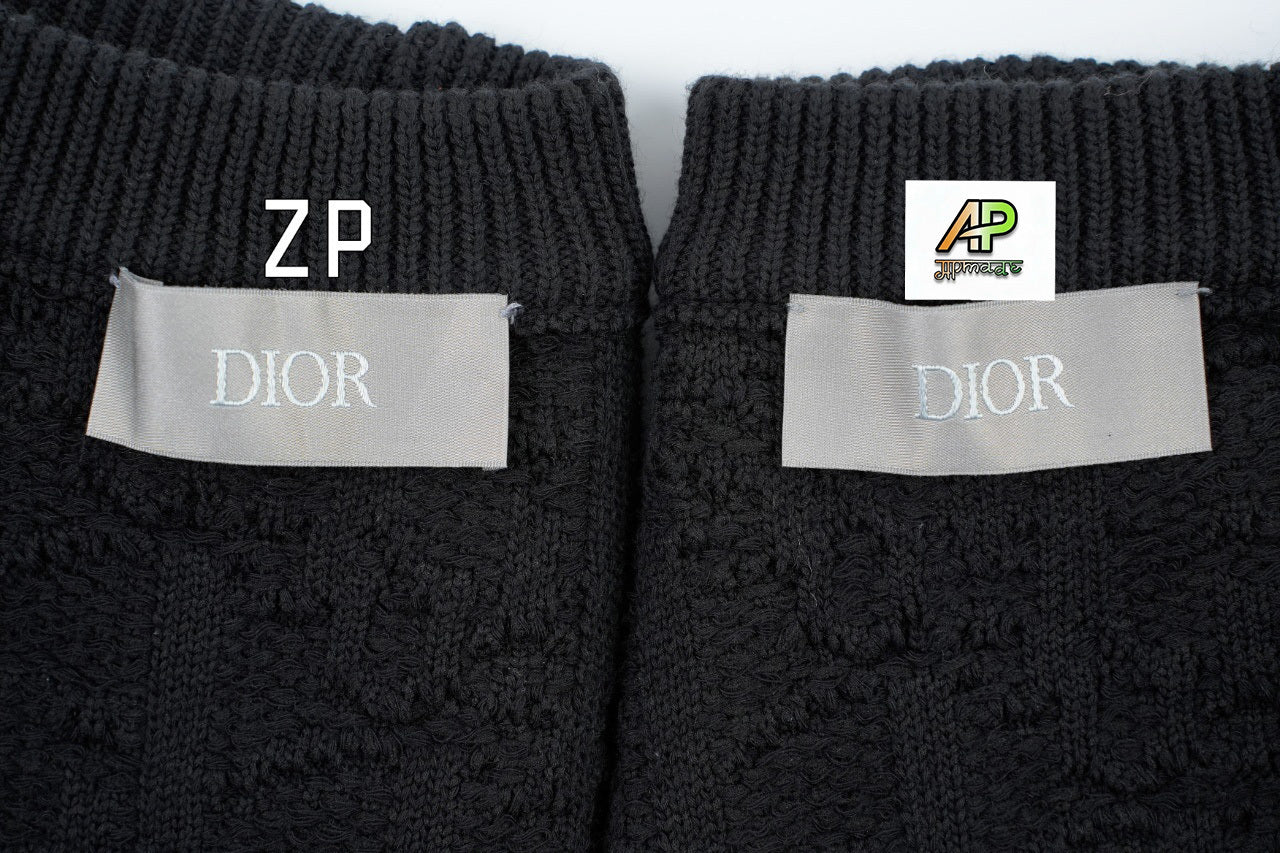 Dior Gray Cotton Blend Jacquard Oblique Print Sweater
