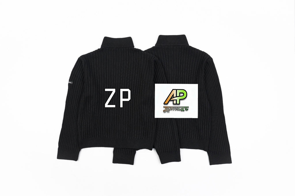 Balenciaga Vertical Striped Sweater with Sleeve Patch