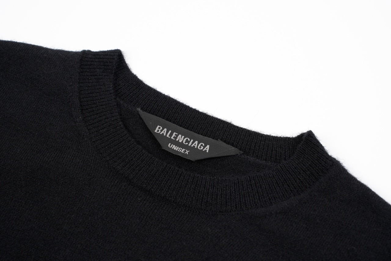 Balenciaga Paris Brand Wool Crew Neck Sweater