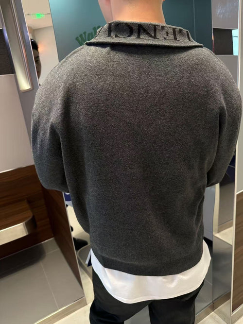 Balenciaga 25SS Stand Collar Half Zip Cotton Sweater