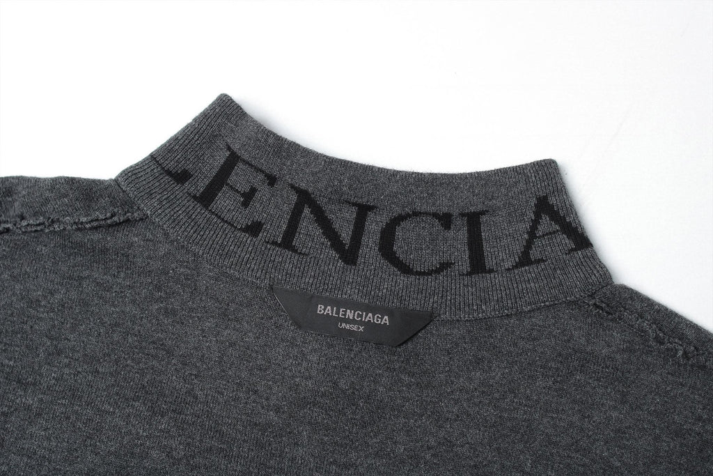Balenciaga 25SS Stand Collar Half Zip Cotton Sweater