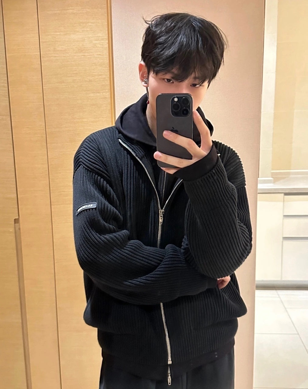 Balenciaga Small Label Faux Two-Piece Hooded Sweater