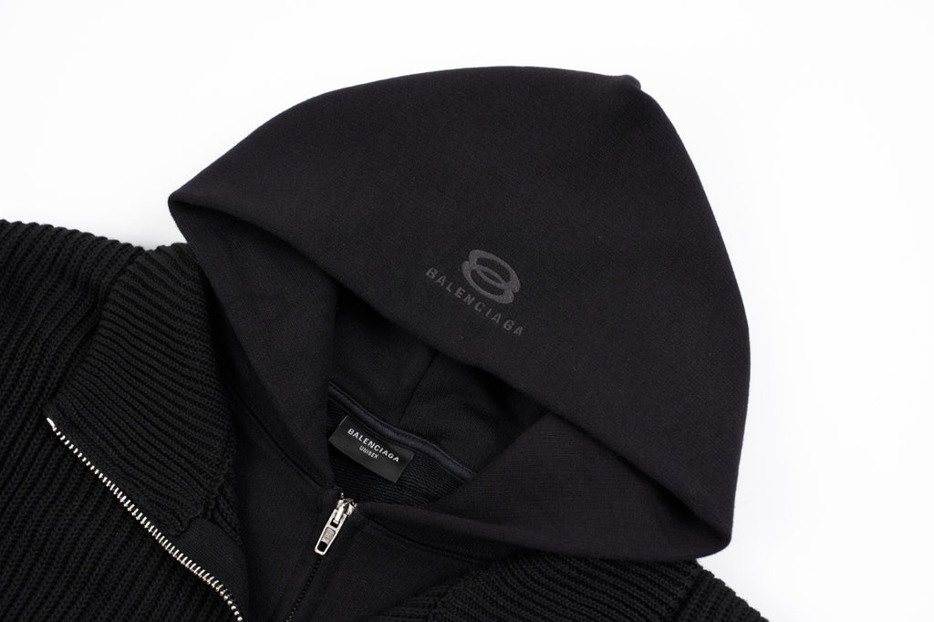 Balenciaga Small Label Faux Two-Piece Hooded Sweater