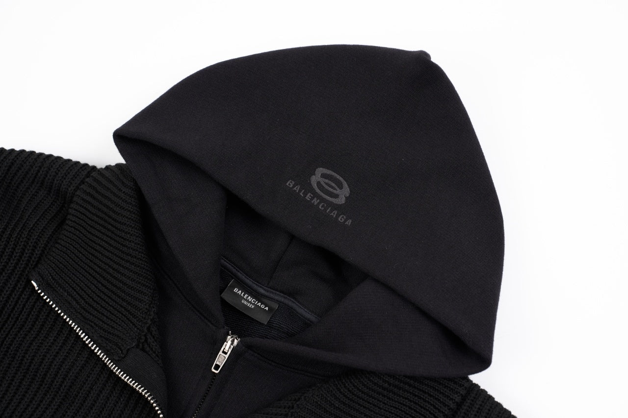 Balenciaga Small Label Faux Two-Piece Hooded Sweater