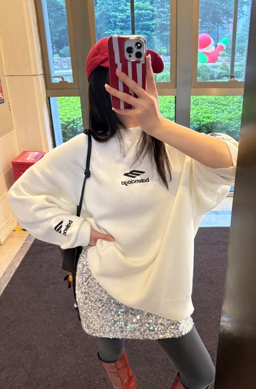 Balenciaga 3B Embroidered Ski Crewneck Sweater