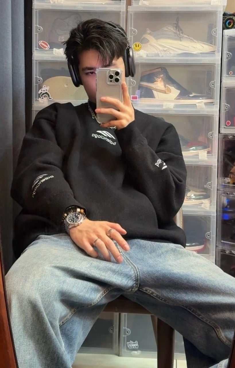 Balenciaga 3B Embroidered Ski Crewneck Sweater