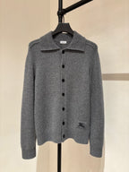 Burberry 25SS Collared Cashmere Cardigan with Elbow Patches