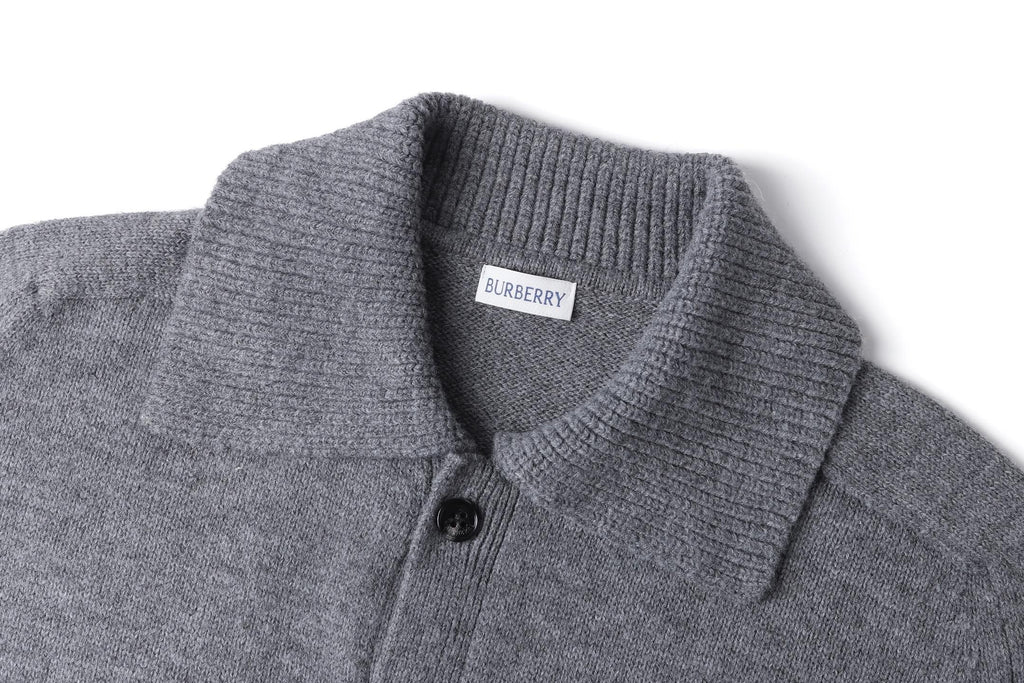Burberry 25SS Collared Cashmere Cardigan with Elbow Patches