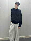 Burberry Solid Color Crew Neck Cashmere Knit Sweater