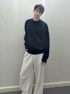Burberry Solid Color Crew Neck Cashmere Knit Sweater