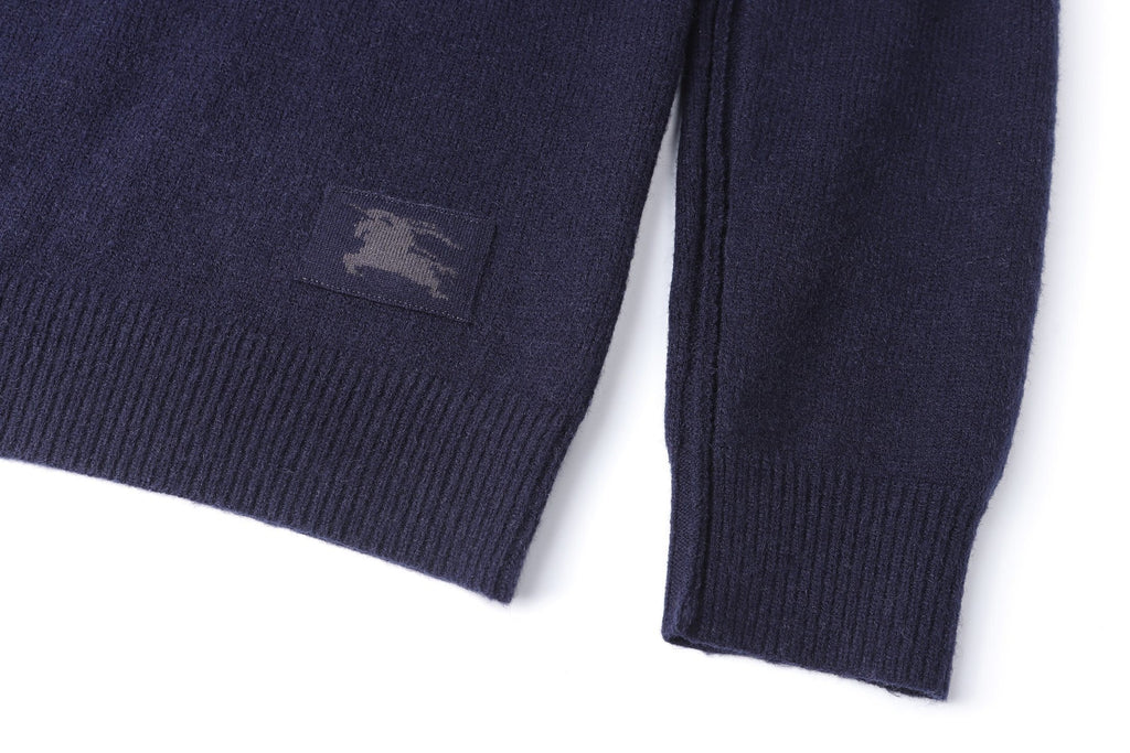 Burberry Solid Color Crew Neck Cashmere Knit Sweater