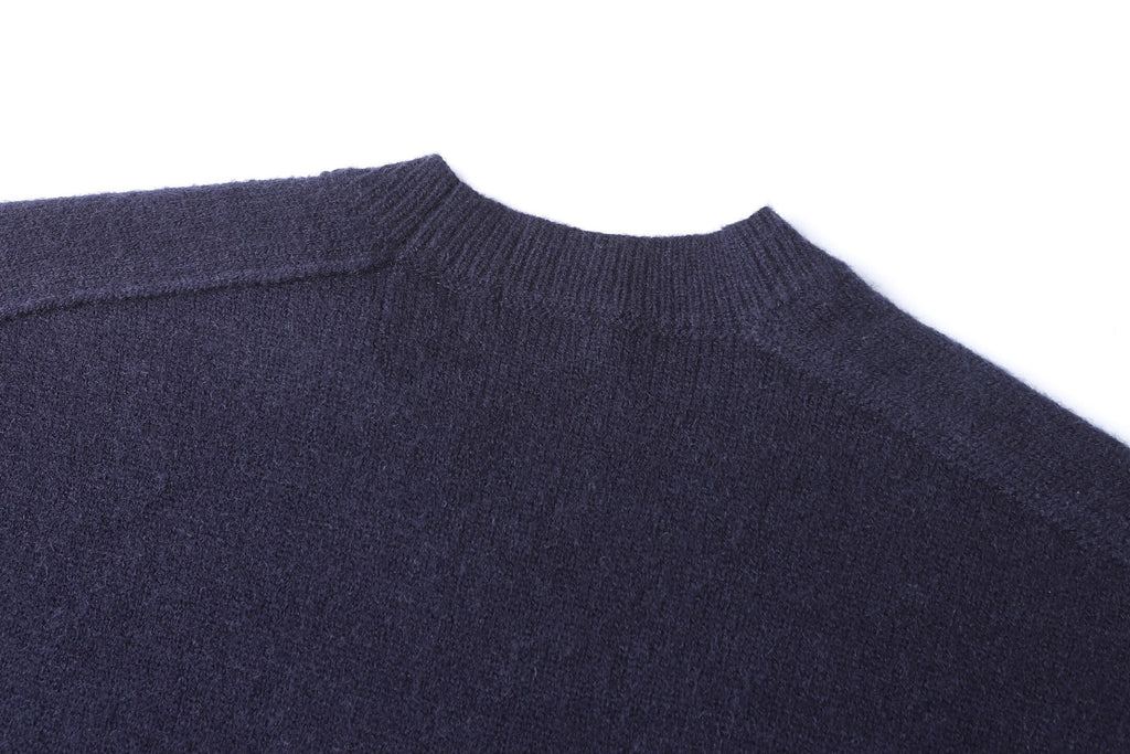 Burberry Solid Color Crew Neck Cashmere Knit Sweater