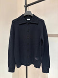 Burberry Lapel and Elbow Patch Cashmere Cardigan