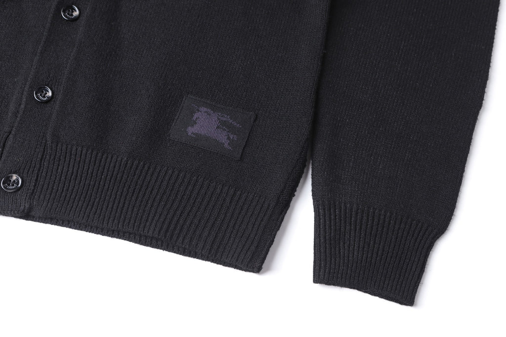 Burberry Lapel and Elbow Patch Cashmere Cardigan