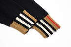 Burberry Check Ribbed Crew Neck Sweater