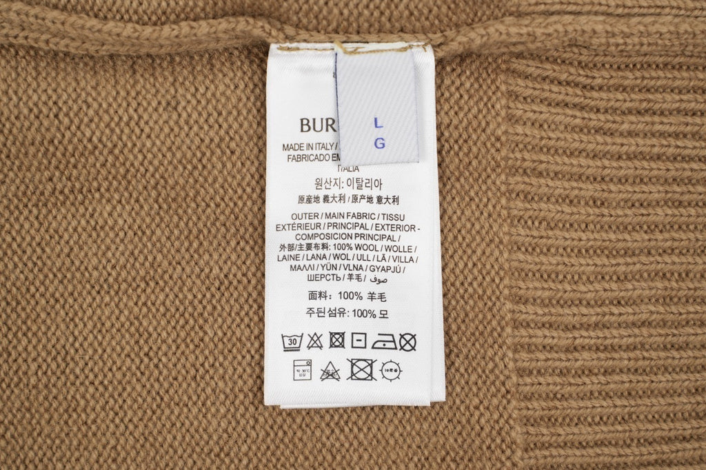 Burberry Check Ribbed Crew Neck Sweater