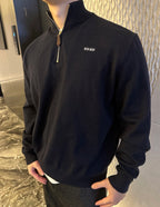 Miu Miu Stand-Collar Half-Zip Sweater