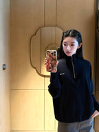 Miu Miu Stand-Collar Half-Zip Sweater