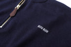 Miu Miu Stand-Collar Half-Zip Sweater