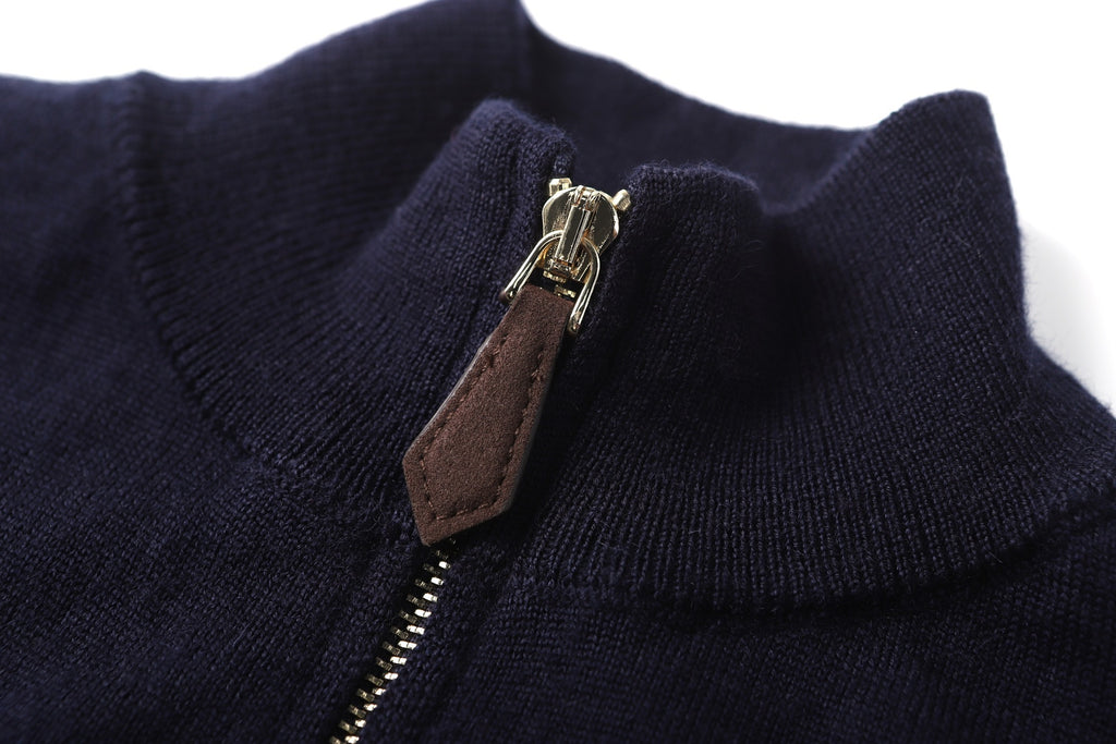 Miu Miu Stand-Collar Half-Zip Sweater