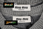 Miu Miu Gray Striped Cashmere Cardigan