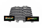 Miu Miu Gray Striped Cashmere Cardigan