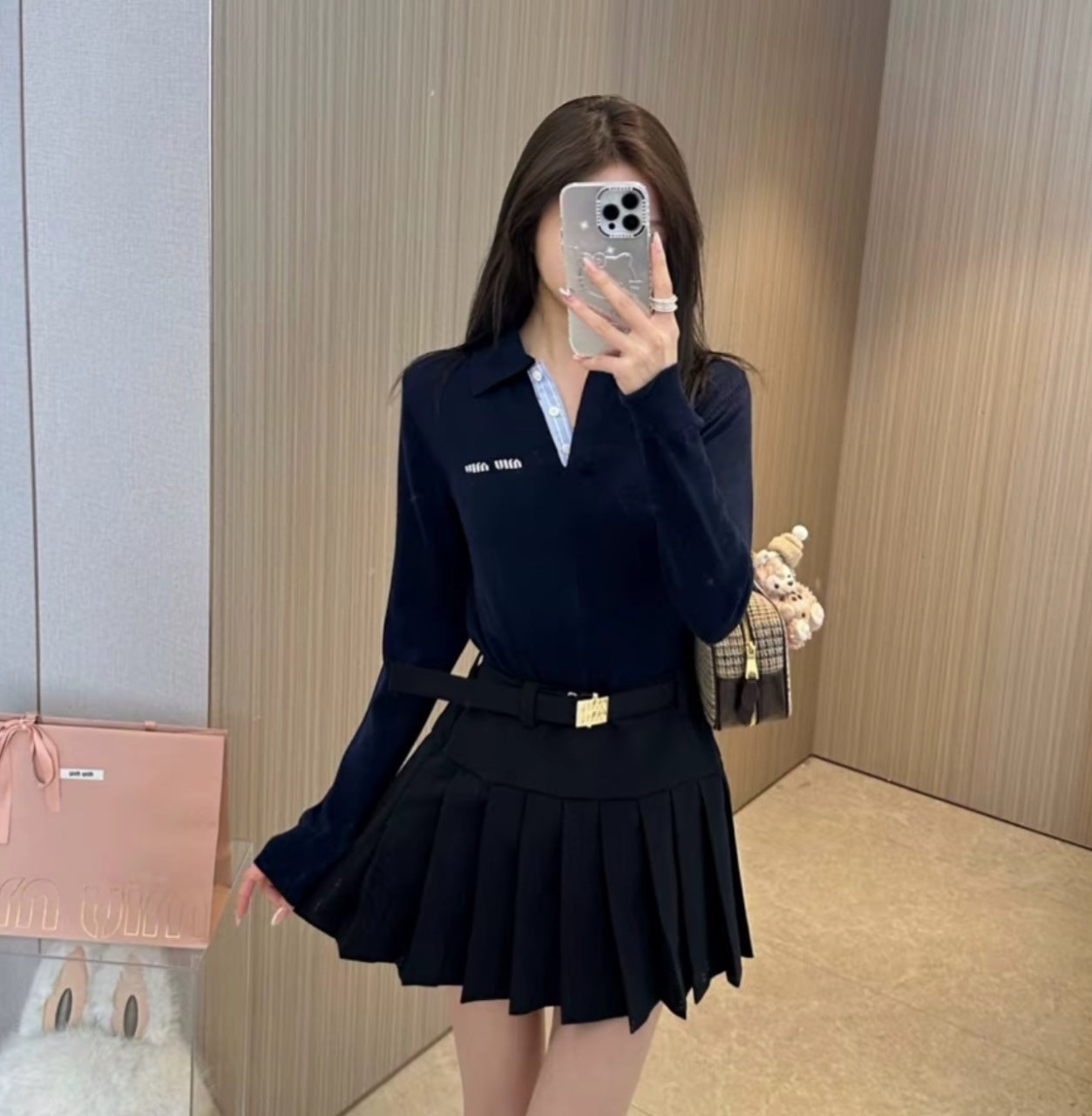 Miu Miu Striped Polo Sweater