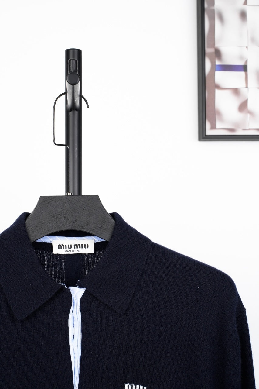 Miu Miu Striped Polo Sweater
