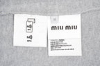 Miu Miu Grey Crew Neck Sweater with Small Logo