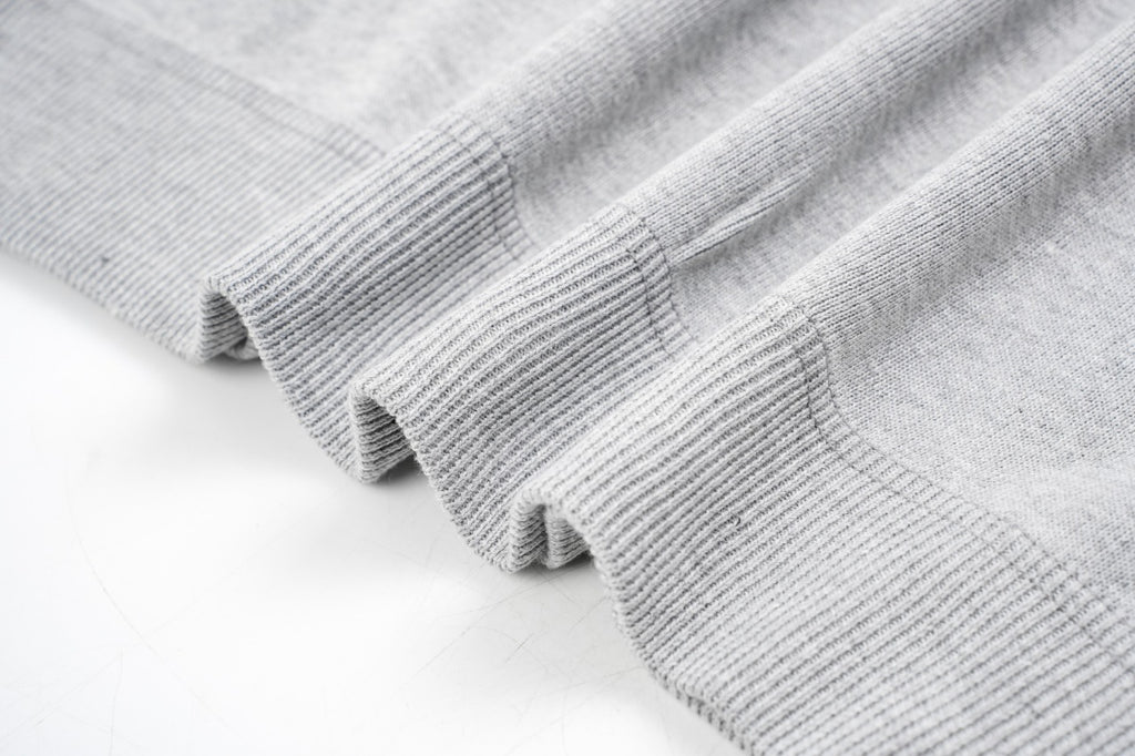 Miu Miu Grey Crew Neck Sweater with Small Logo
