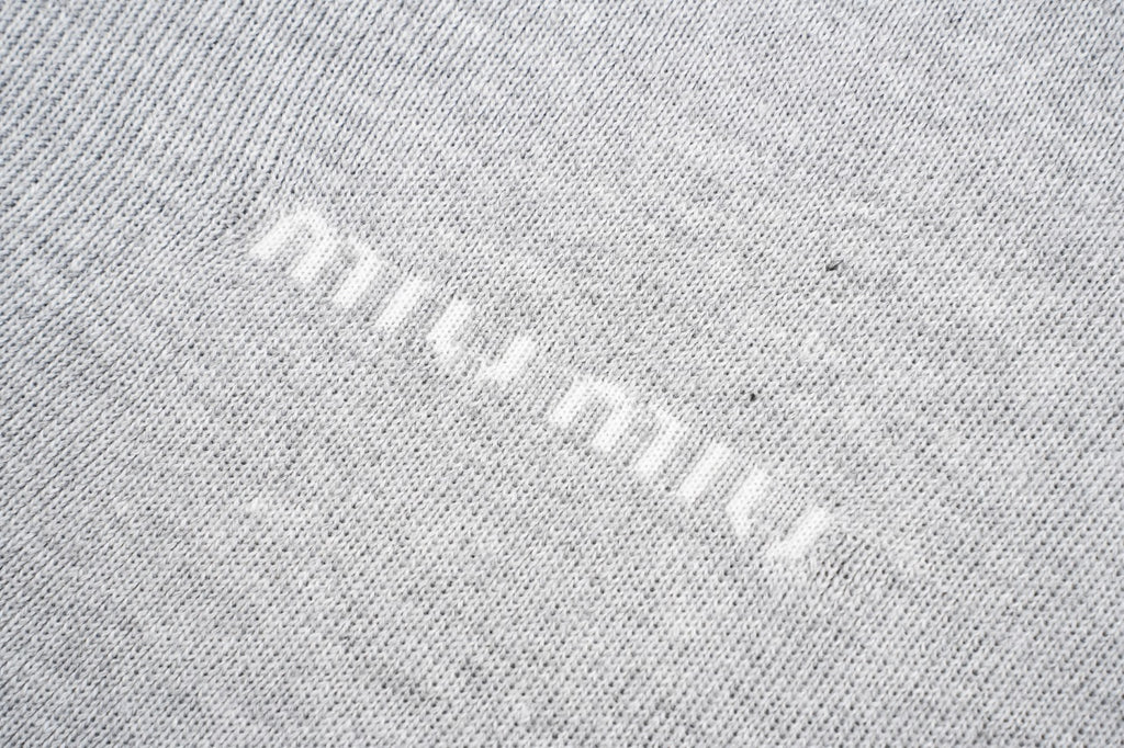 Miu Miu Grey Crew Neck Sweater with Small Logo