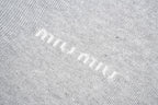 Miu Miu Grey Crew Neck Sweater with Small Logo