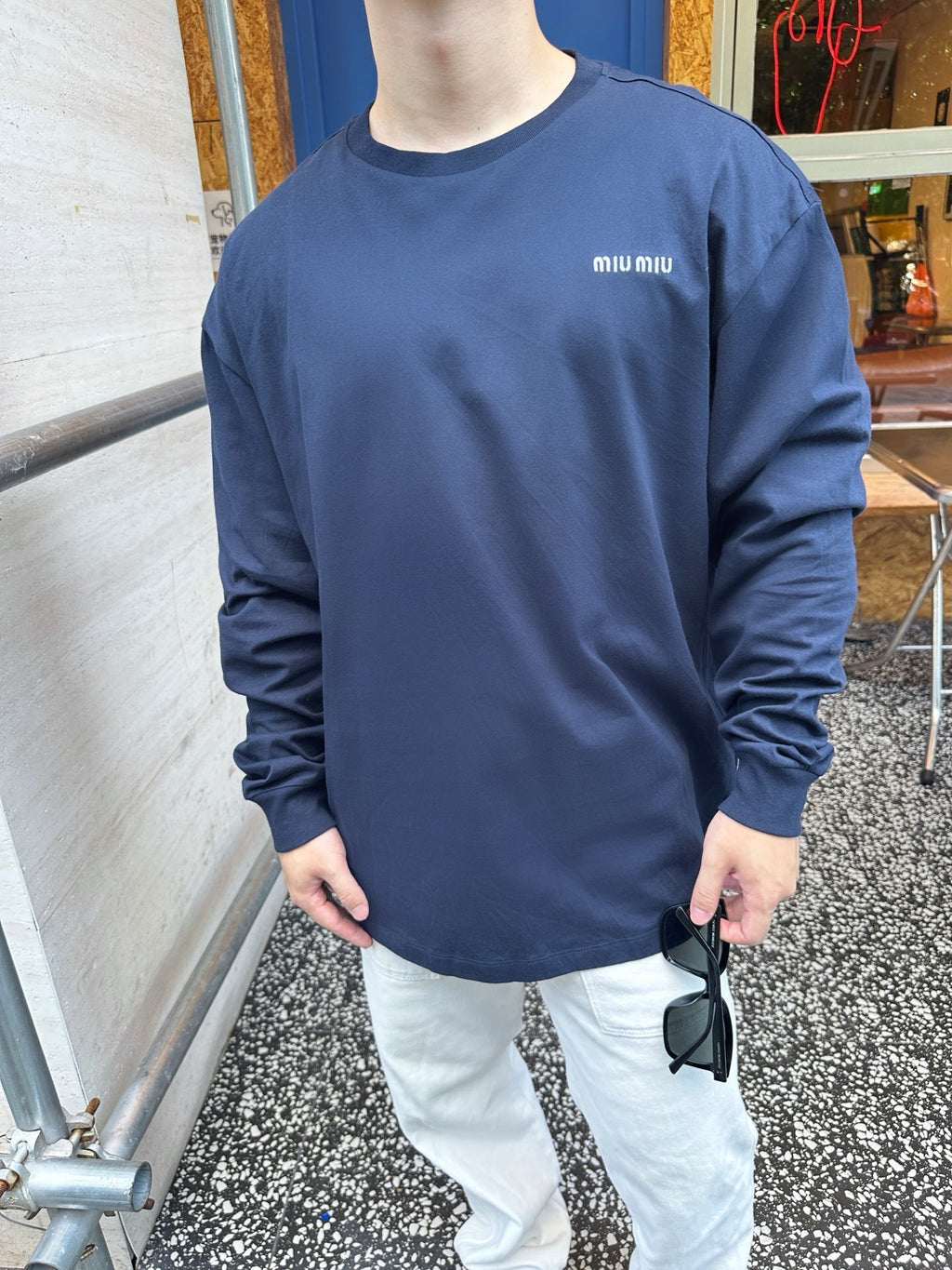 Miu Miu Long-Sleeved Jersey T-Shirt