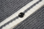 Miu Miu Small Label Gray & White Placket Cardigan