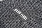 Miu Miu Small Label Gray & White Placket Cardigan