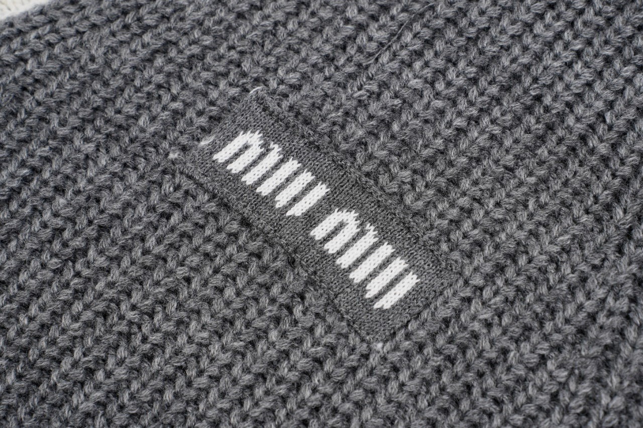Miu Miu Small Label Gray & White Placket Cardigan