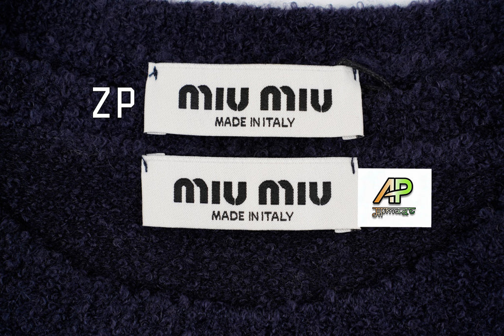 Miu Miu Small Logo Teddy Crew Neck Sweater