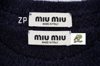 Miu Miu Small Logo Teddy Crew Neck Sweater