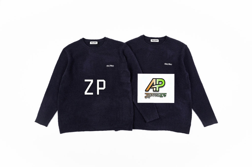 Miu Miu Small Logo Teddy Crew Neck Sweater