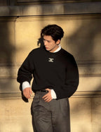 Celine Arc de Triomphe Logo Jacquard Crew Neck Sweater