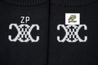 Celine Arc de Triomphe Logo Jacquard Crew Neck Sweater