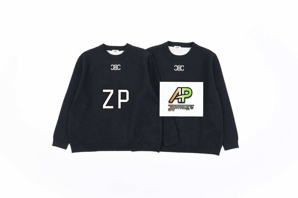 Celine Arc de Triomphe Logo Jacquard Crew Neck Sweater