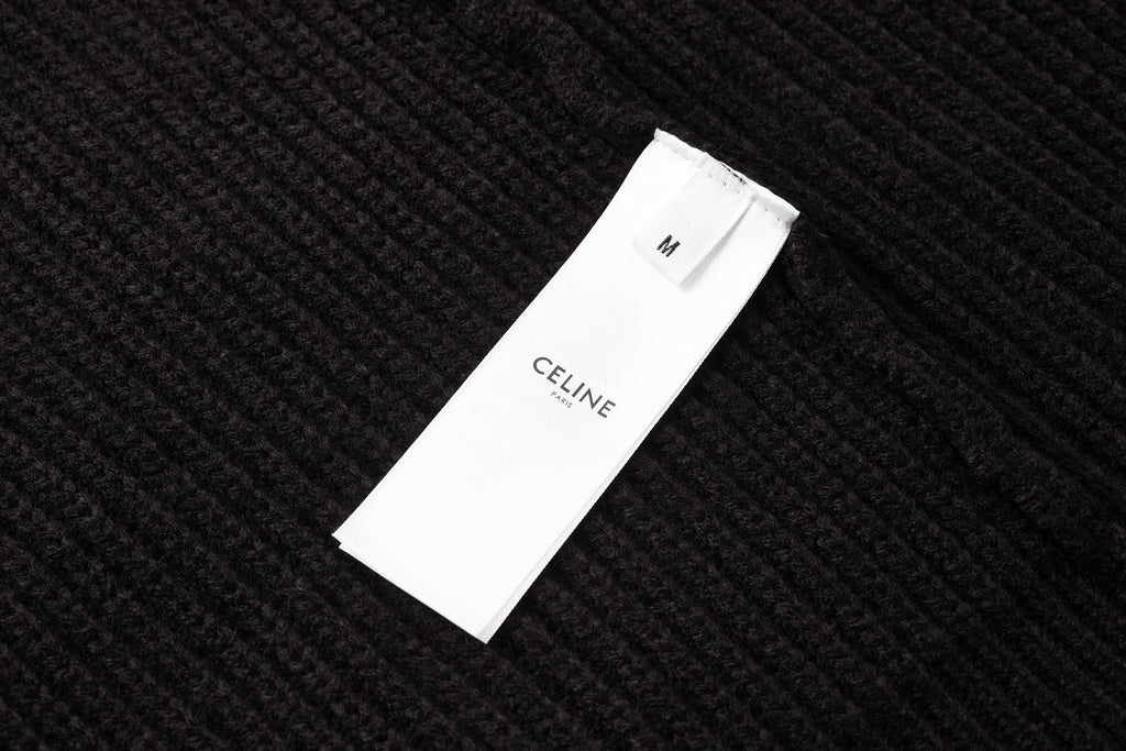 Celine Arc de Triomphe Embroidered Knit Cardigan