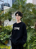 Celine Felt Lettering Crew Neck Sweater