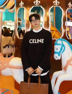 Celine Felt Lettering Crew Neck Sweater