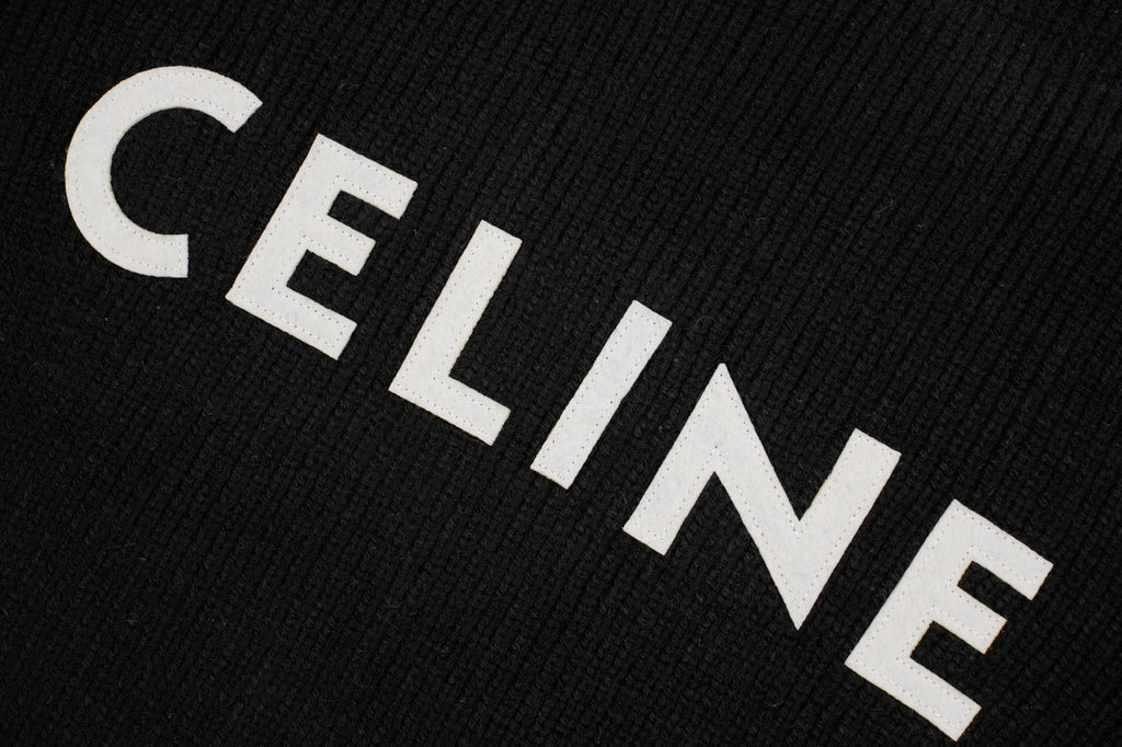 Celine Felt Lettering Crew Neck Sweater