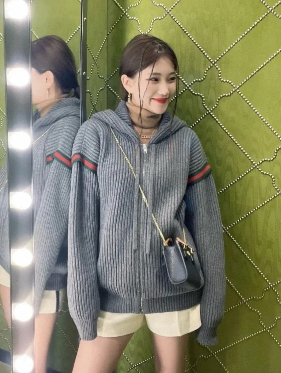 Gucci Wool Knit Sweater with Contrast Rib