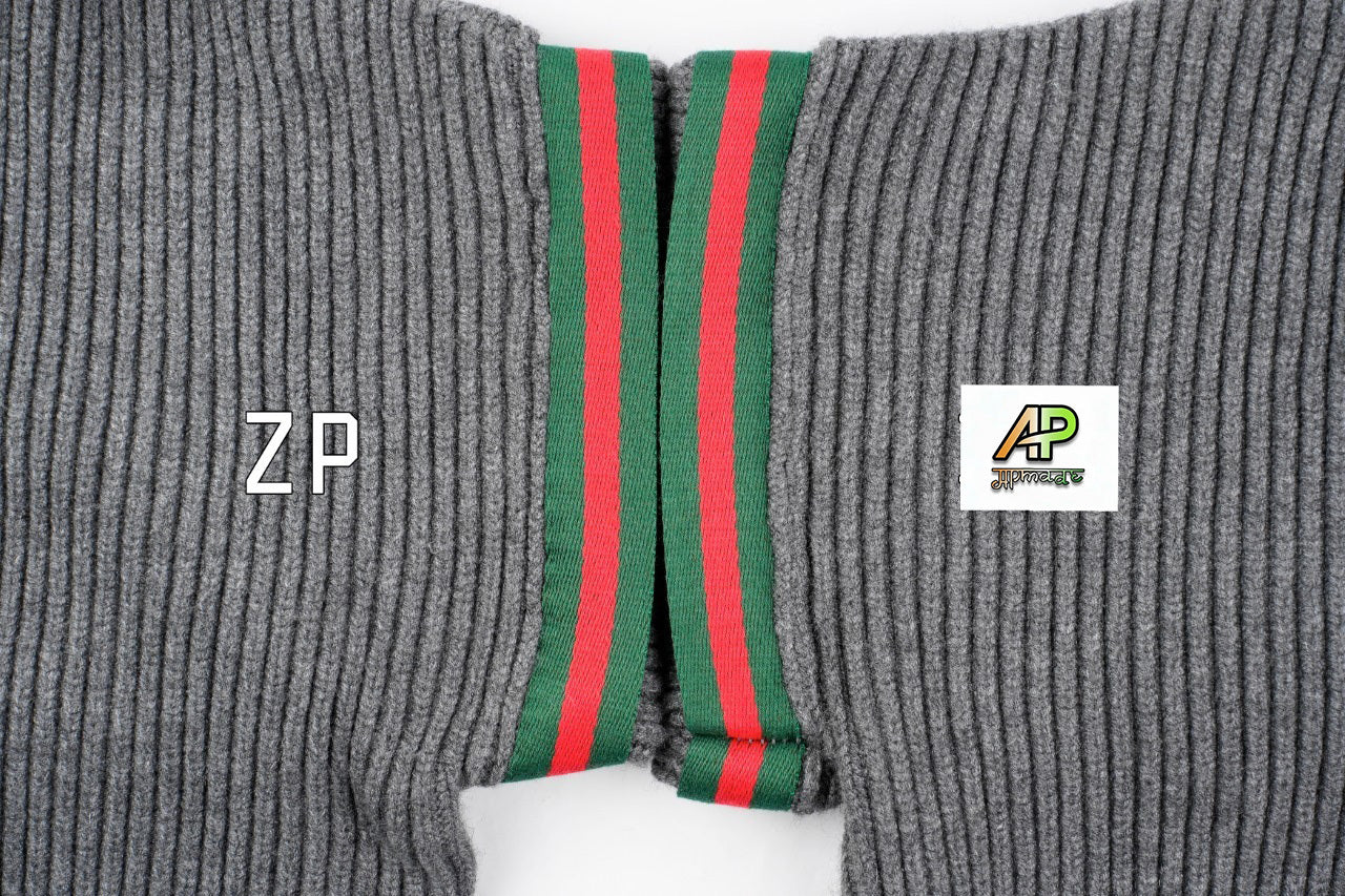 Gucci Wool Knit Sweater with Contrast Rib